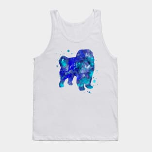 Blue Chow Chow Dog Watercolor Painting Tank Top